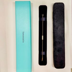 Tiffany & Co rose gold diamond tag chain bracelet like new